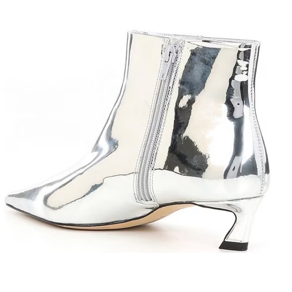 GIANNI BINI METALLIC SILVER ANKLE GEORGINA METALLIC KITTEN HEEL(Sz 7/7.5/8/8.5/9 - Picture 4 of 16